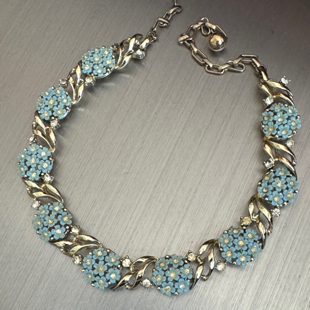 Elegant Silver and Blue Floral Bracelet